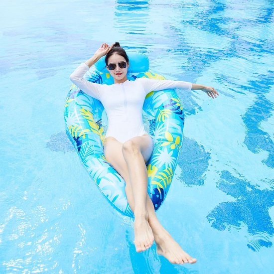 Opblaasbare drijver - Watermat Zomer - Ontspannen in water - Mesh bodem - 145 x 95 cm - Niet gespecificeerd — afbeelding 3