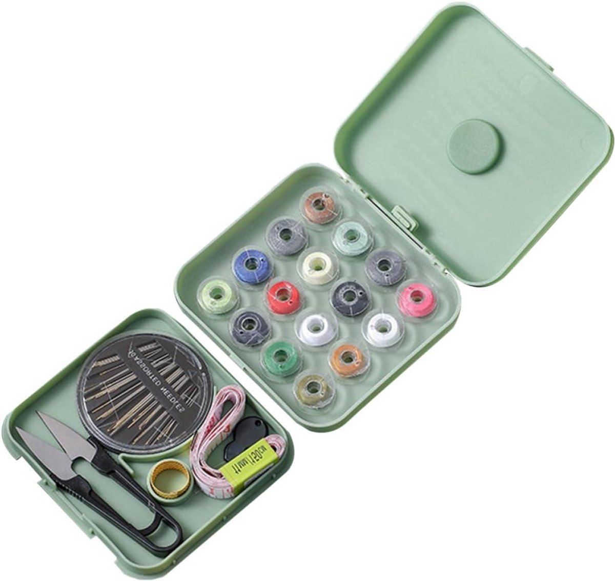 Naaiset - Naaisetje Naaidoosje - Kleine Reparatie - Magnetische Naaldhouder - 12.3X11X3.3CM - Groen