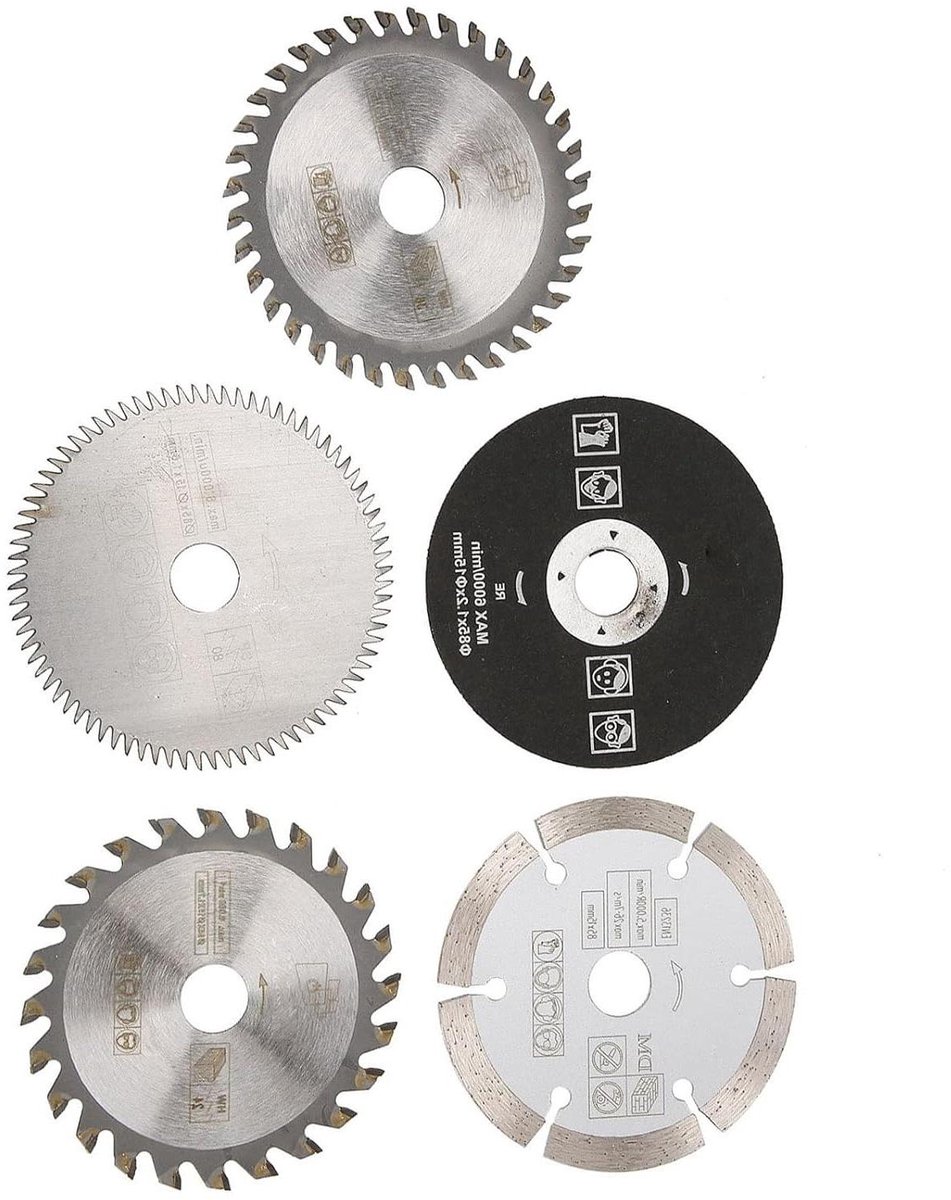 Cirkelzaagbladen Hardmetaal - Freeszagen Set - Precisie Zagen - Hoge Temperatuur Bestendig - 85 Mm Buitendiameter - Zilverkleurig
