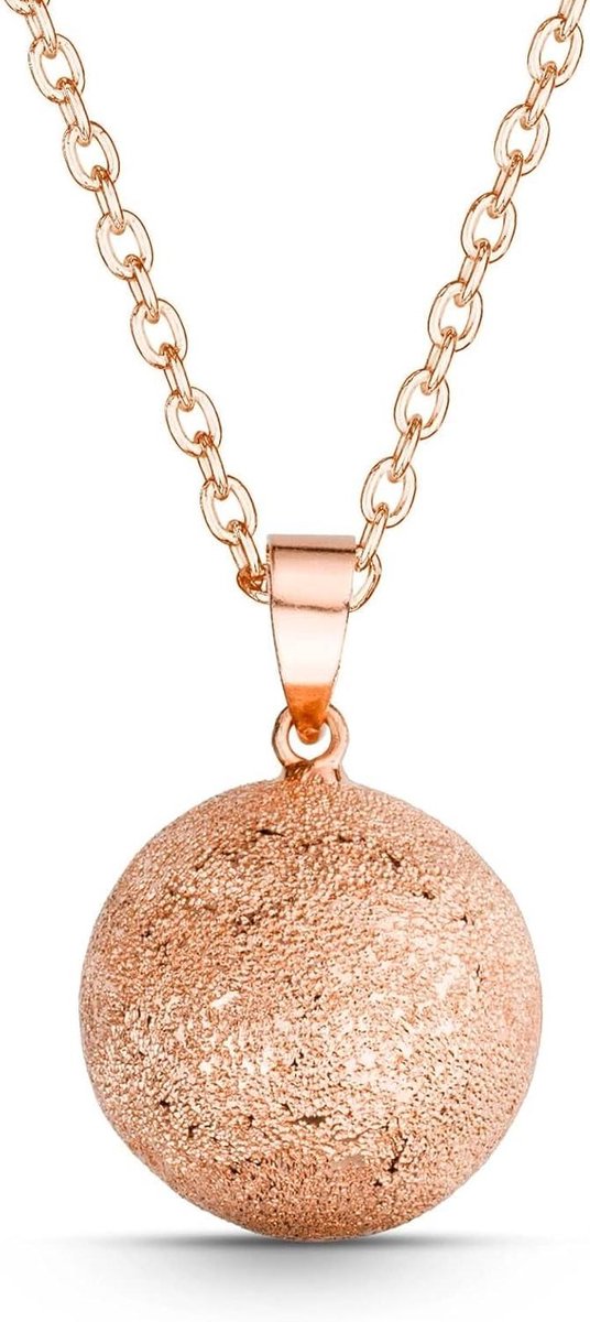 Roze Zwangerschap Bola - Mama Ketting - Rustgevende Baby - Gezandstraalde Afwerking - 60 x 0.5 cm - Roze