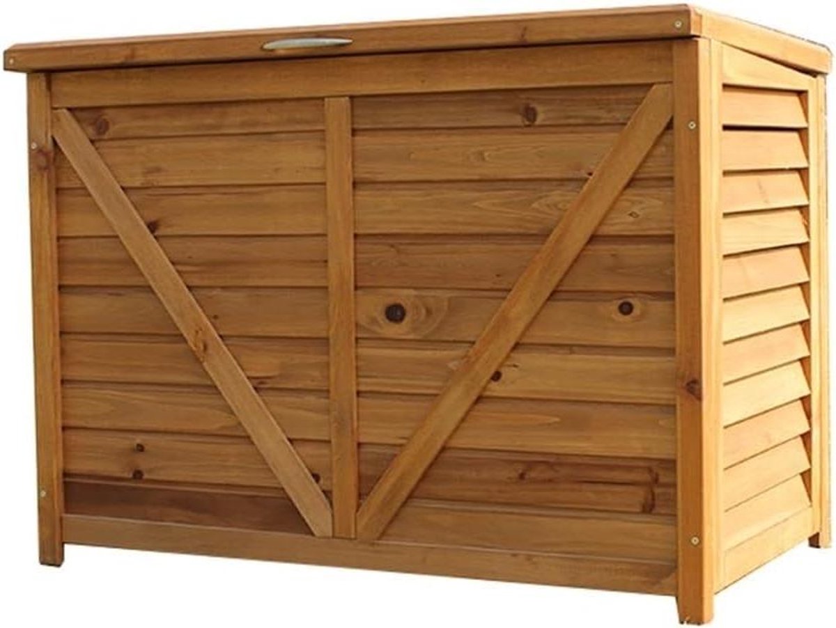 Houten Tuinopbergkast - Tuinkast Schuur - Tuinieren Organiseren - Waterdicht Dak - 94 x 42 x 67 cm - Houtkleur