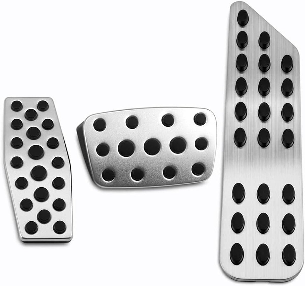 Pedaal Covers - Auto Pedalen - Verbeterde Grip - Aluminium Legering - 3 stuks - Zilver