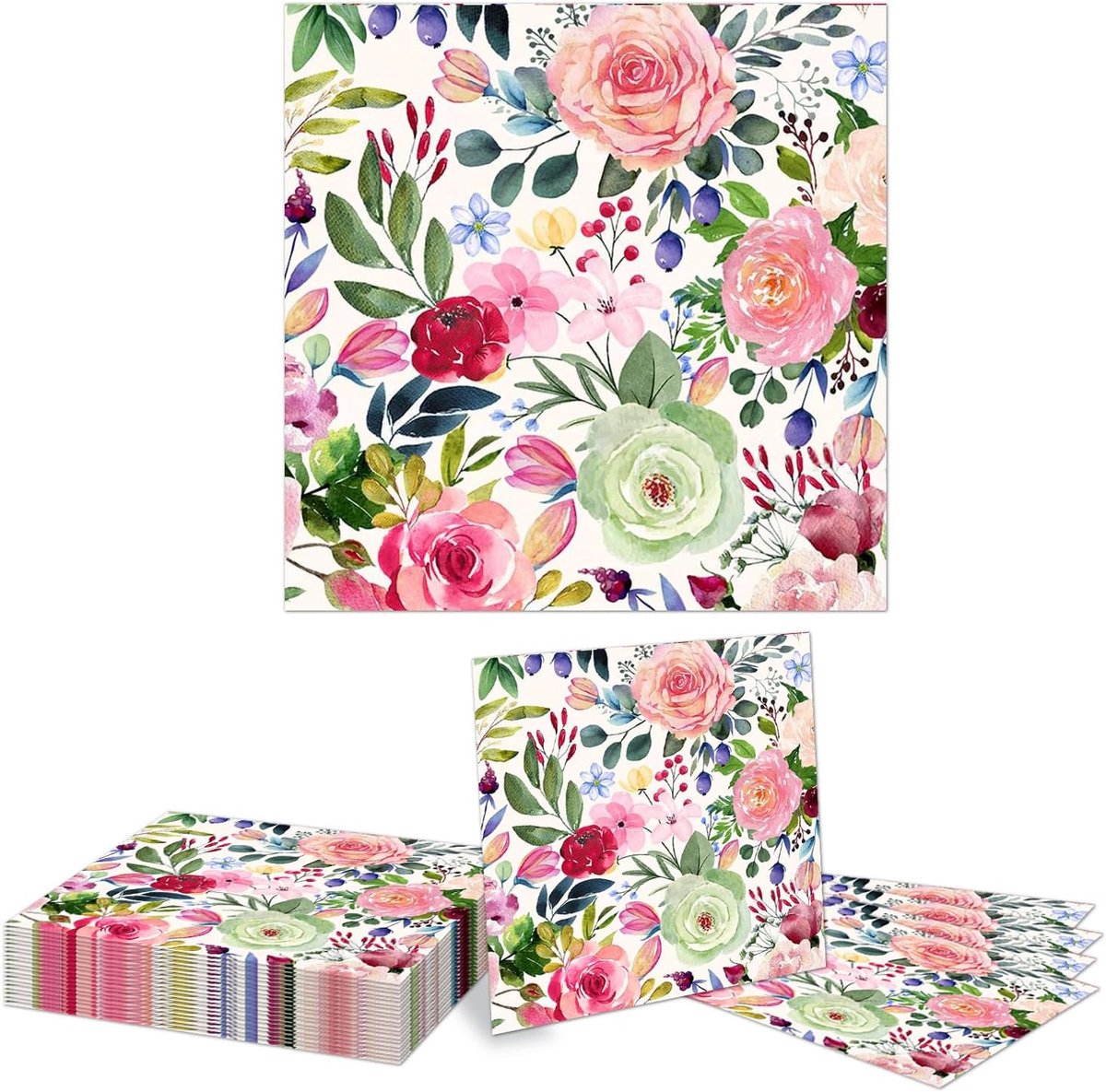 Servetten Papieren - Servetten - Tafel Servetten - Papier - Papieren Wegwerp Servetjes - Feestservetten - Voorjaar Servetten - Lunch/Diner Tafel Decoratie - 2 Laags - Veelkleurig - 33.02 x 33.02 cm - 20 Stuks - van Imperatoris