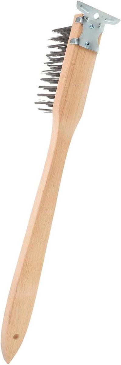 Grill Borstel - Oven Schraper - Pizza Oven Schoonmaken - Verwijderbare Kop - 51 cm Lengte - Beige