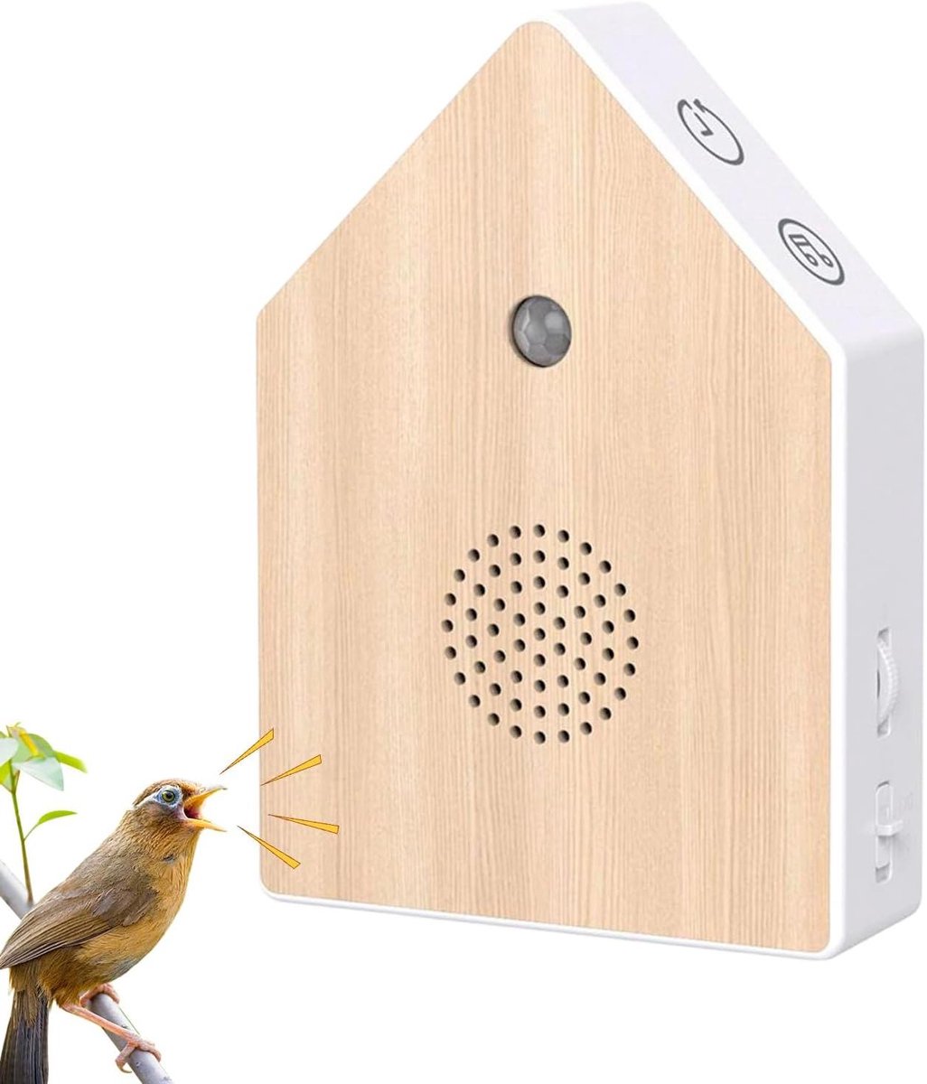 Slaapmachine Natuurlijke Geluiden - Rustgevende Speaker - Ontspannen Slapen - Bewegingsdetectie - 16 x 14 cm - Houtkleur