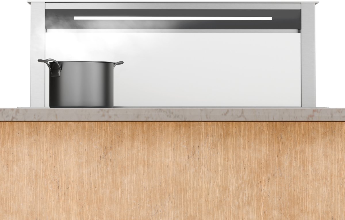 Klarstein Afzuigkap Royal Flush Eco Downdraft 713,8 m³/u - Downdraft Wandafzuigkap Kookfeldafzuigkap - 714 m³/u - voor Keuken Inbouw - Touch Vetfilter RVS LED - Dampkap - Wasemkap - Kookplaatafzuiging