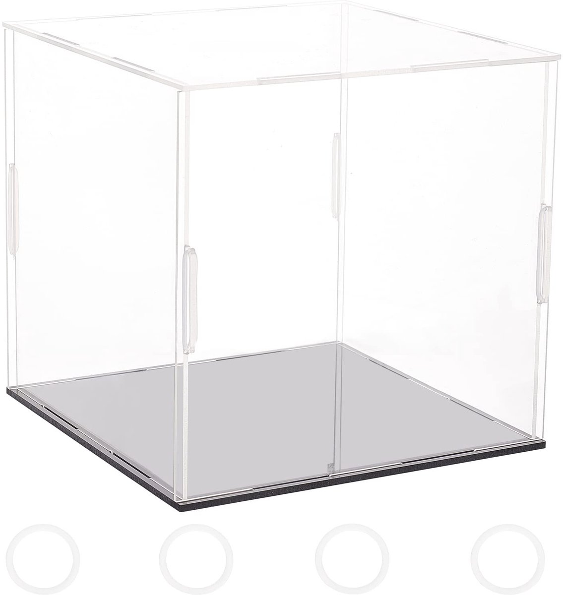 Dailygoody - OmGoods - Dailygoody - Transparante acryl vitrine - Showcase voor actiefiguren - 16 x 16 x 15 cm - Stofdichte bescherming - Zelfmontage - Ideaal voor verzamelaars