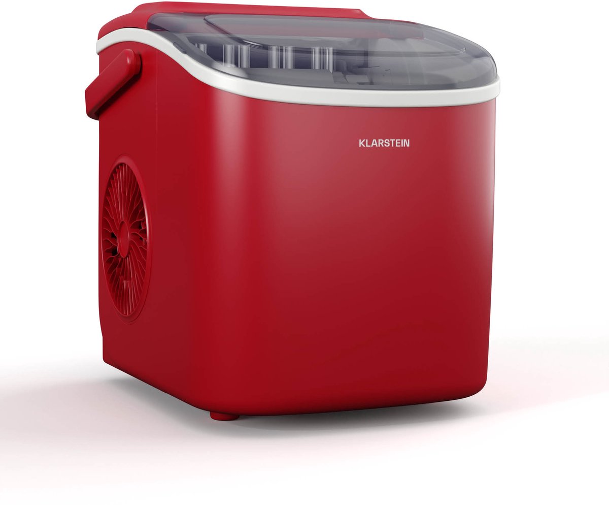 Klarstein ijsblokjesmachine - 12 kg/24 uur, 2 ijsblokjesformaten, 1,3 liter watertank, LED-indicatoren, transparant deksel, draagbaar, ideaal voor feestjes/tuinfeesten - voor Bar - IJsschep - Mobiel Compact - Ice Maker - Ice Cube Maker