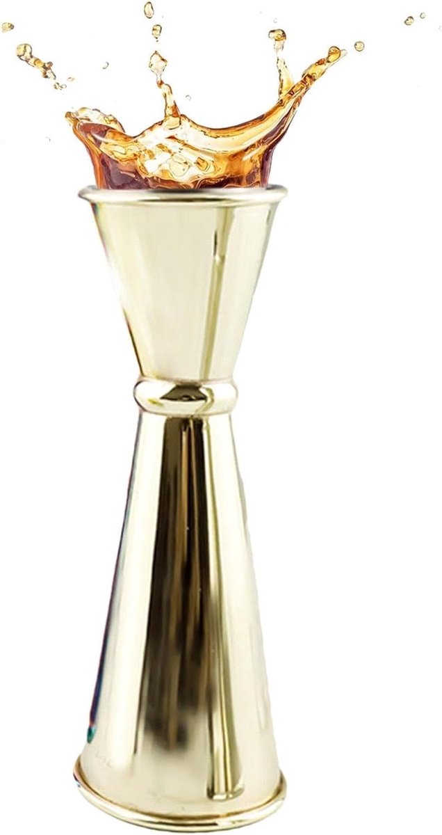 Cocktail Jigger - Dubbele Maatbeker - Cocktails Maken - Roestvrij Staal - 14 cm - Goud