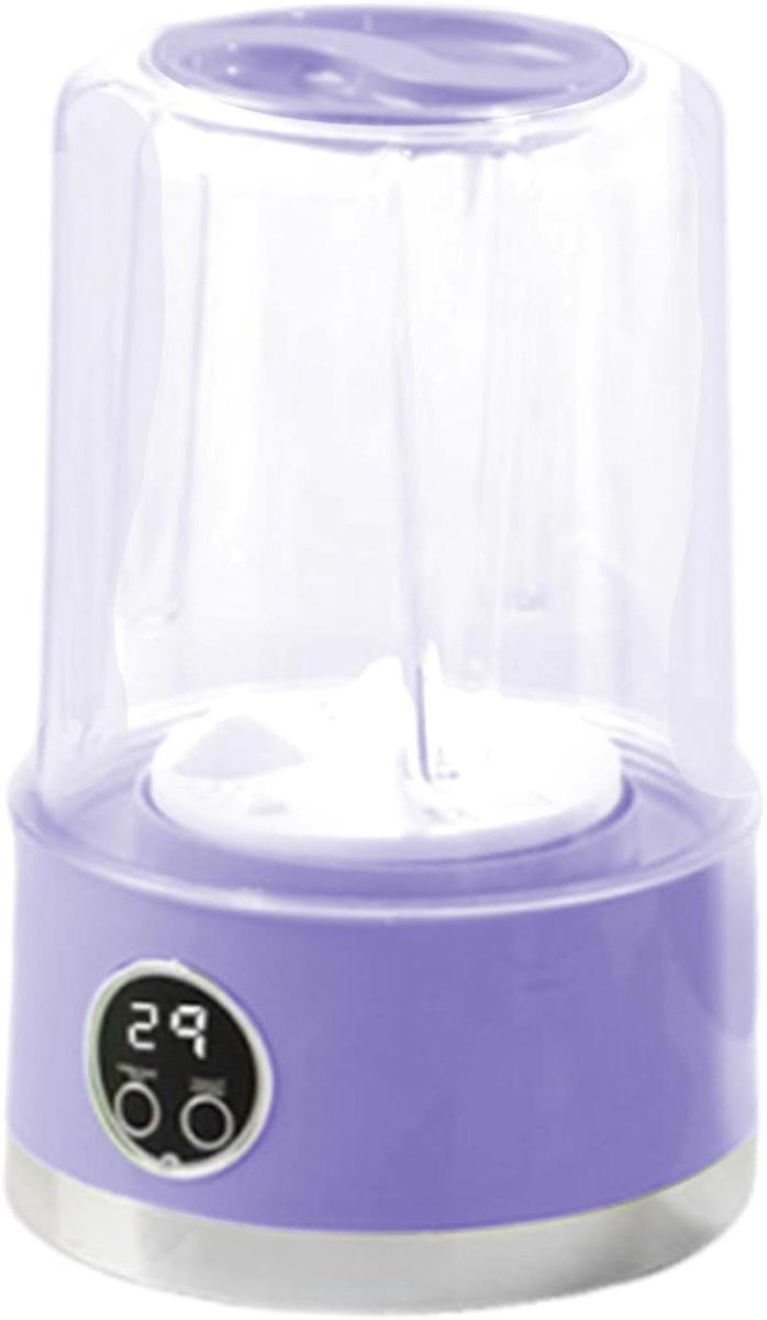 Draagbare Wasmachine - Sokken Spinner - Ondergoed Reinigen - Draadloos Ontwerp - 21 x 14 x 21 cm - Paars