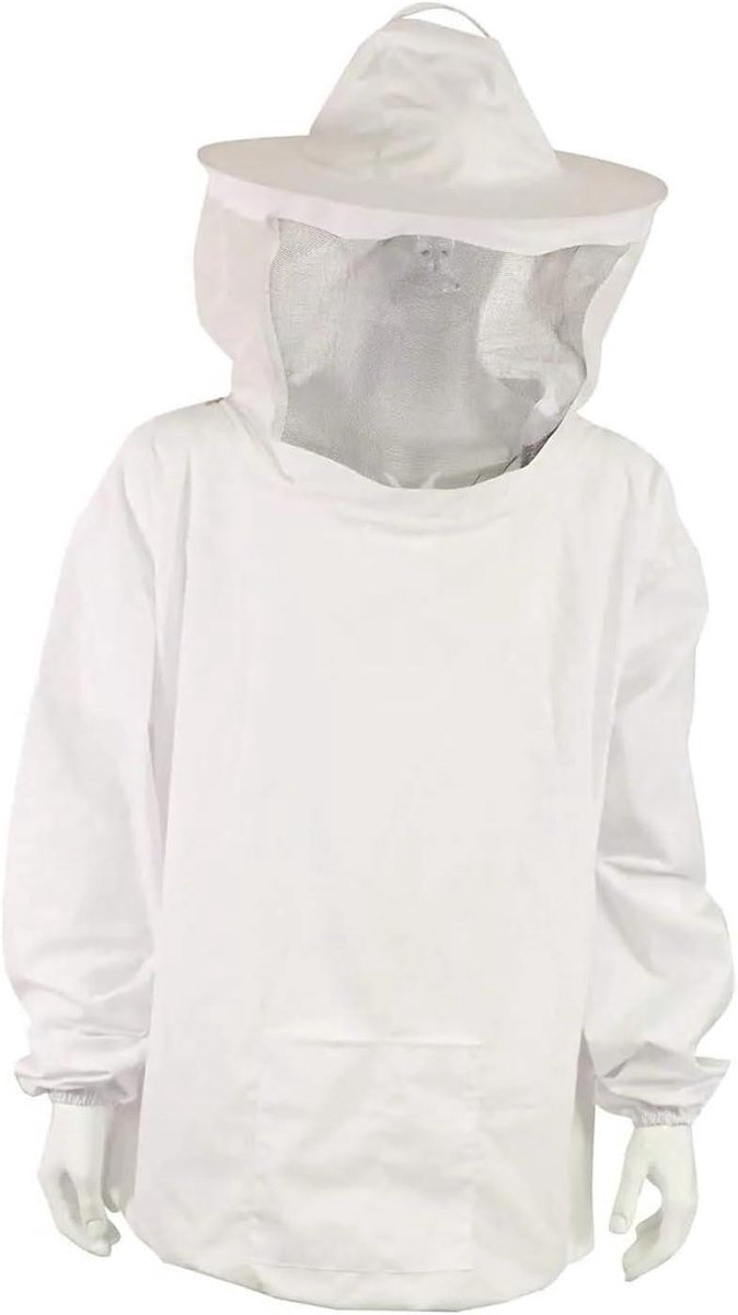 Bijenteeltjas - Imkerpak - Bijen beschermen - Ademend materiaal - One size - Wit