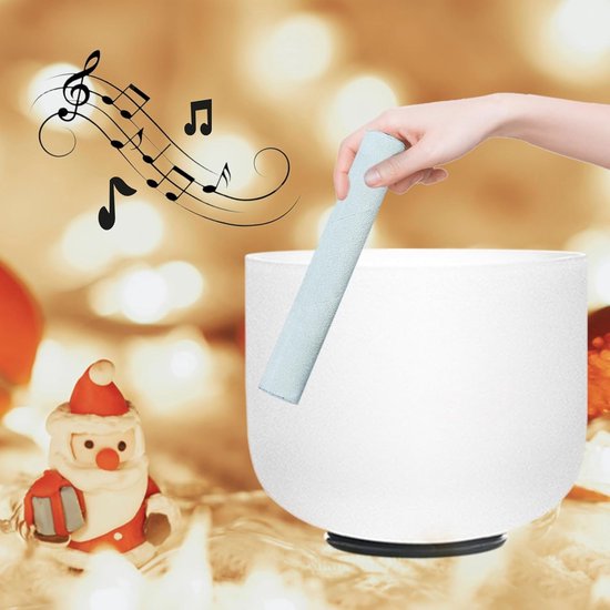 Kristal Klankschaal - Meditatie Schaal - Yoga Ontspanning - 432 Hz D Note - 20 cm - Wit — afbeelding 3