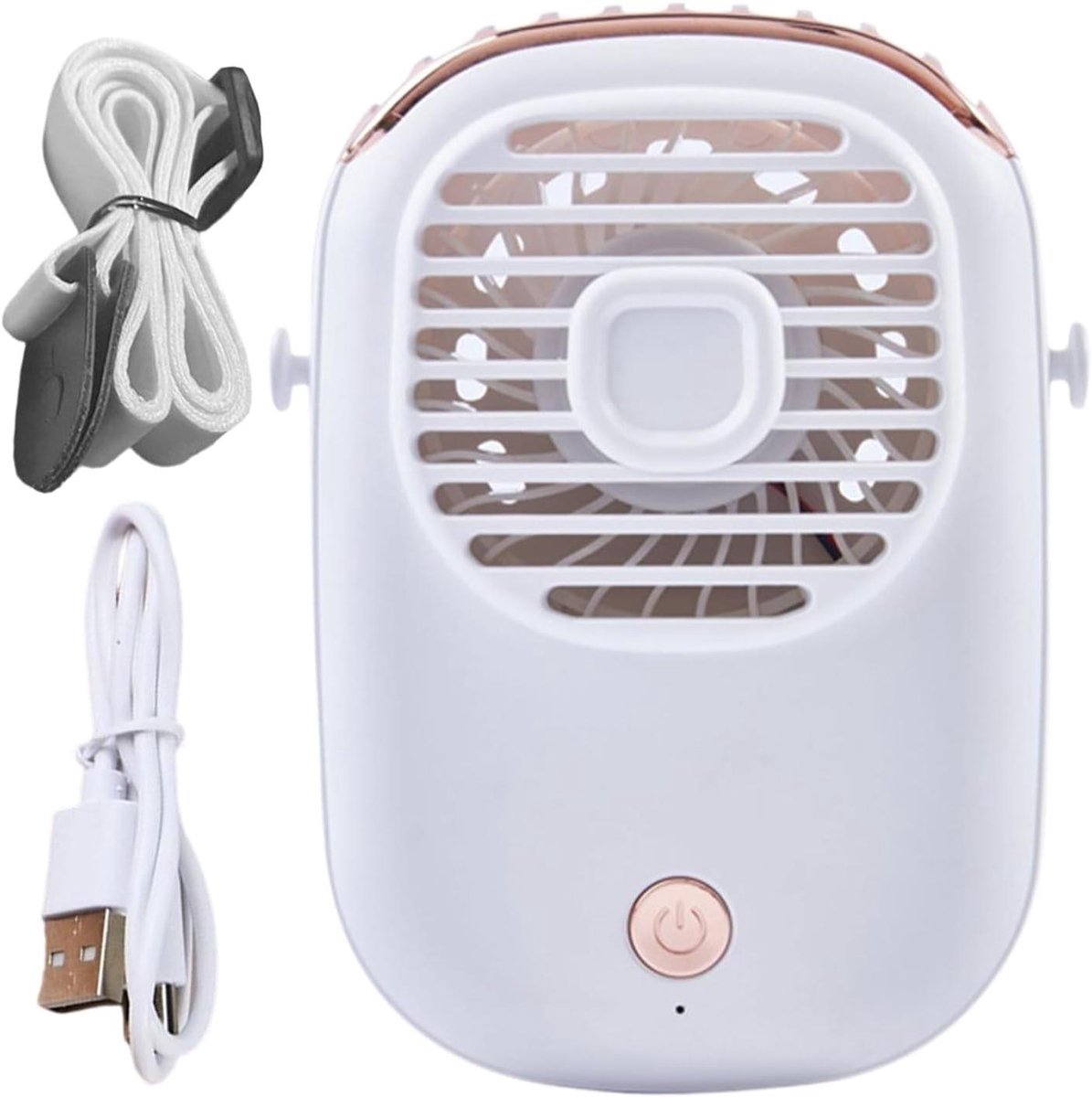 Handventilator USB - Persoonlijke Koeler - Buiten Koelen - Drie Snelheden - 12x9x3.5cm - Wit