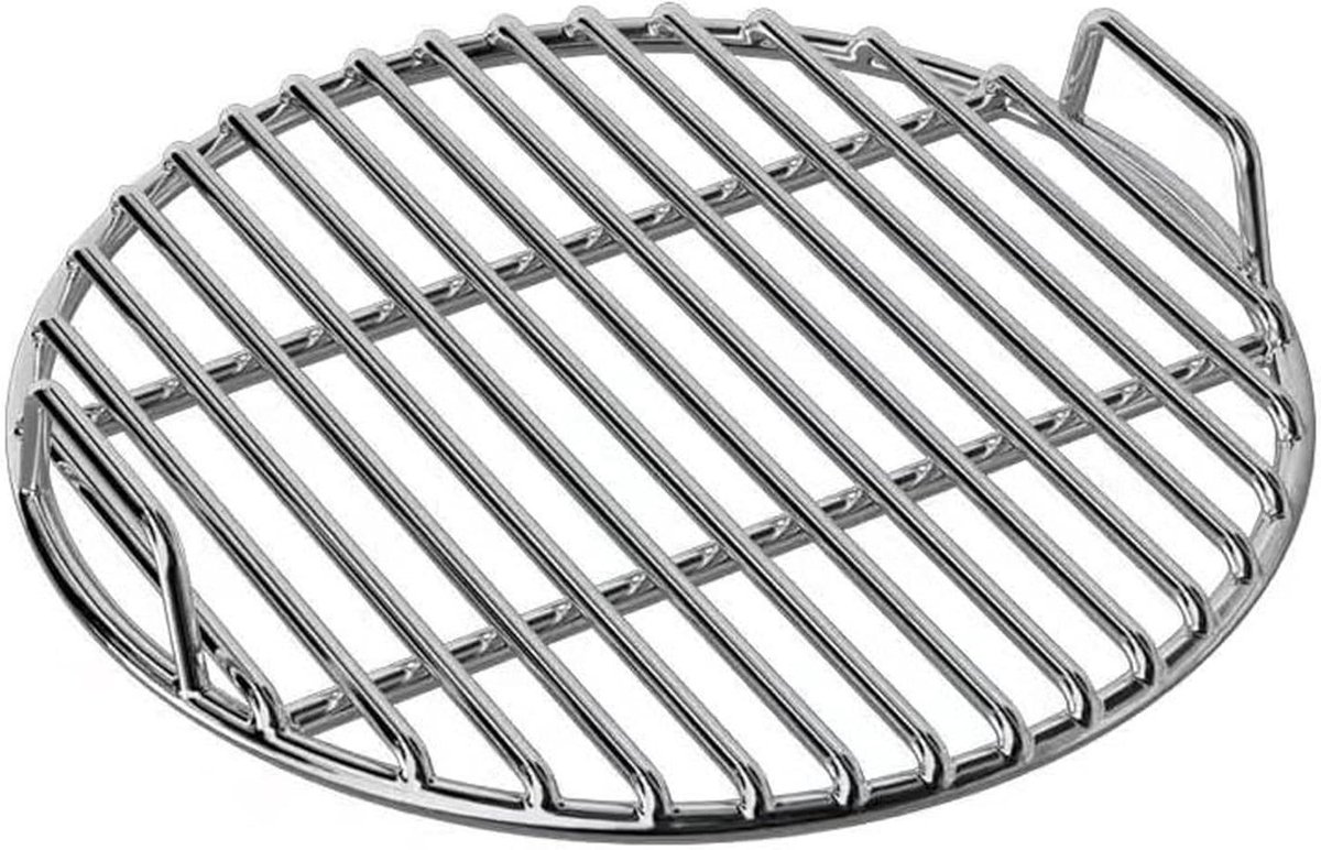 Rond grillrooster - BBQ rooster - Buiten koken - Hittebestendige handgrepen - 508 cm - Zilver