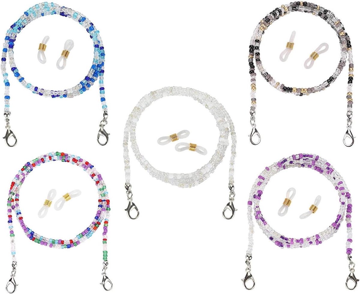 Brillenkettin Set - Kralen Lanyards - Accessoires Dragen - Veelzijdige Gebruiksmogelijkheden - 5 Stuks - Gekleurd