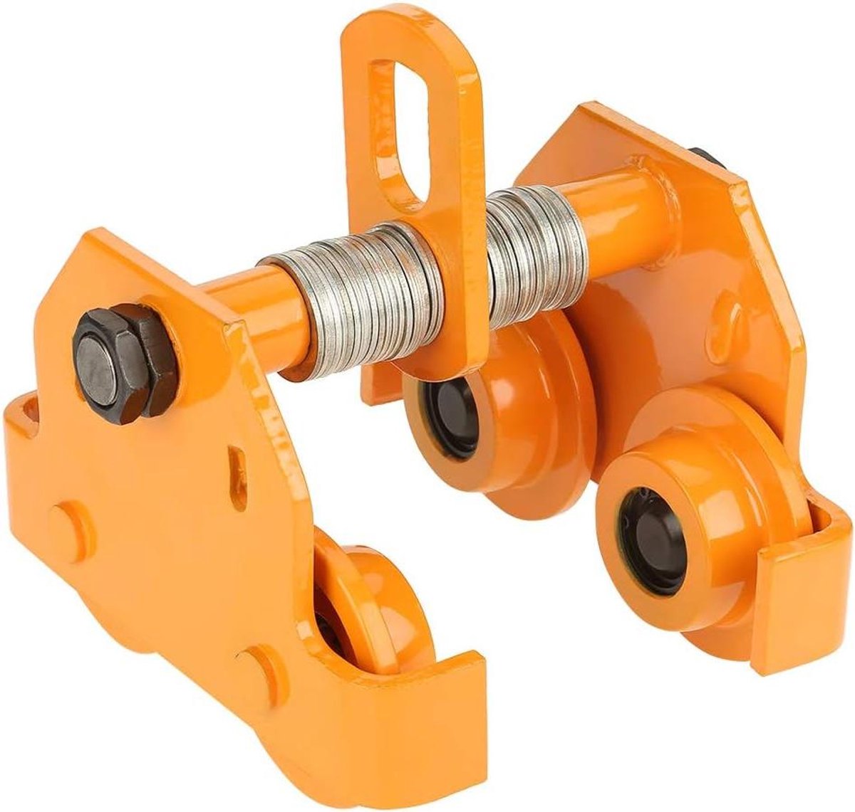 Allecto - Trolley Beam - Push Trolley - 1 Ton Belastbaarheid - Geel - Voor Handlifters - Ideaal voor Magazijnen - Compact ontwerp