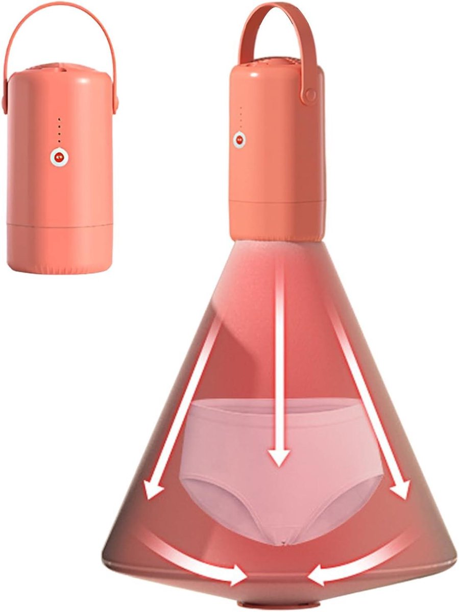 Opvouwbare Elektrische Droger Draagbare Wasdroger Snel Kleding Drogen Stil en Efficiënt Compact Formaat Roze