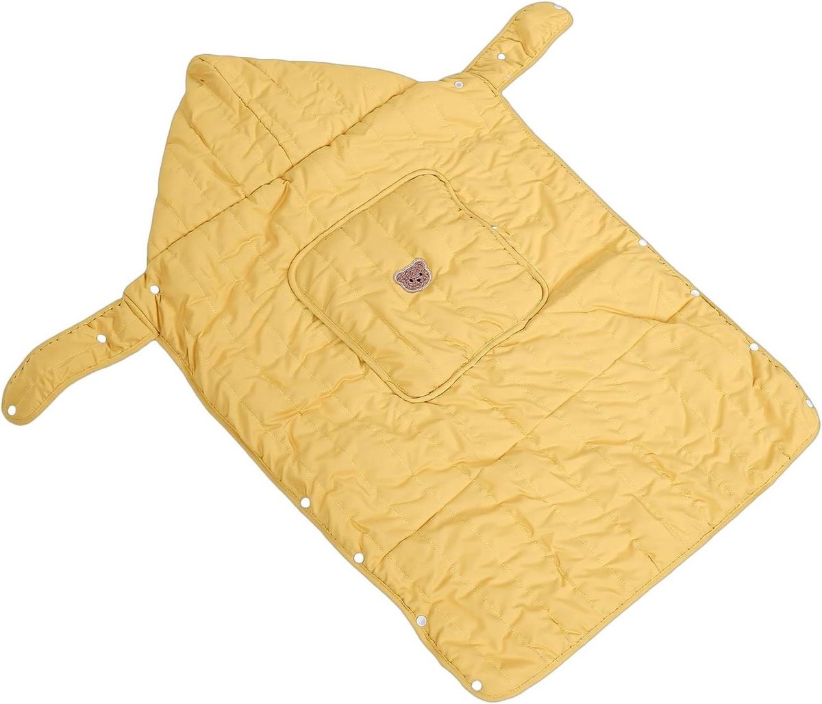 Draagzakhoes Baby - Kinderwagenhoes - Bescherming Buiten - Winddicht Fleece - 77x60cm - Geel Berenpatroon