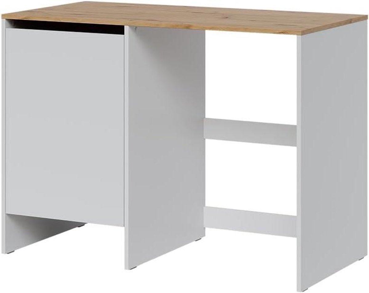 Wasmachinekast - Badkamermeubel - Ruimte Besparen - Met Robotstofzuigerruimte - 120 cm - Wit Eiken