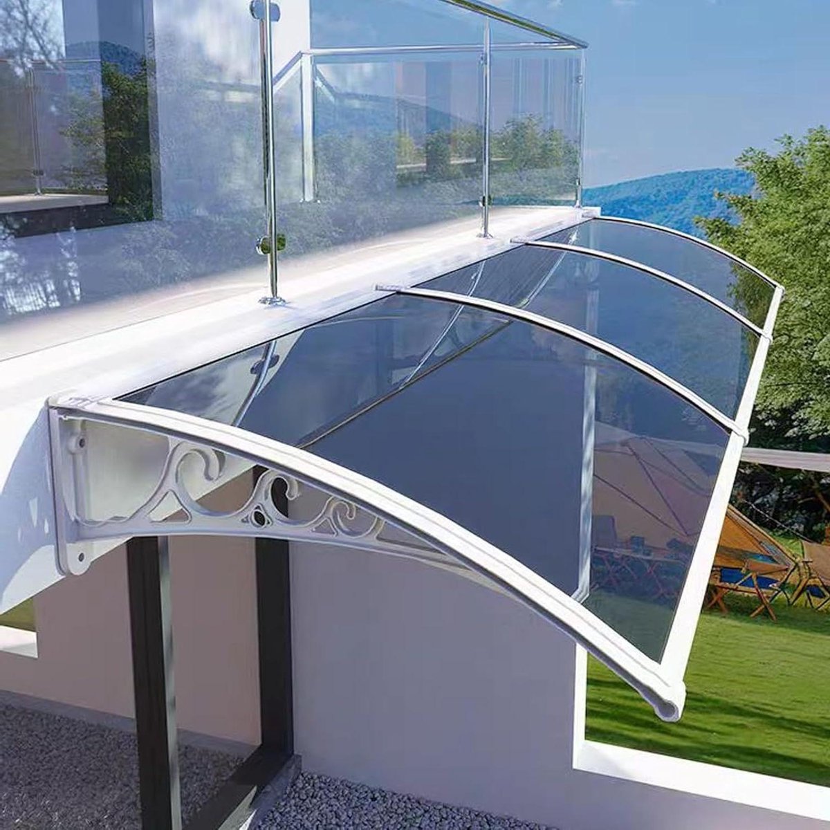 Buitenluifel - Deurkap Regenkap - Huis Beschermen - 9999% UV-bescherming - 80 x 160 cm - Wit