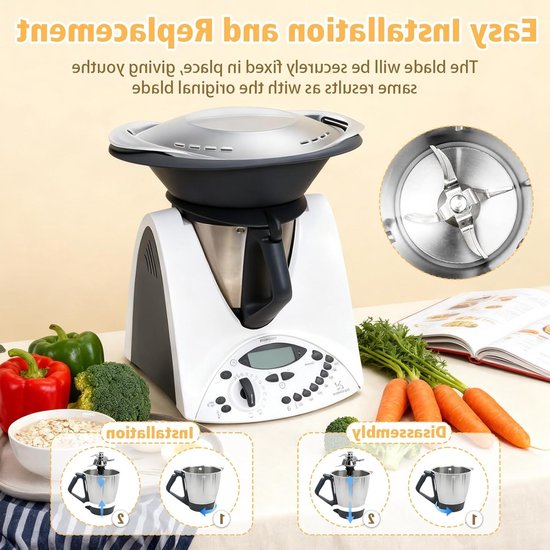 Kruidige Blender Mes voor Thermomix TM5 en TM6, Vervangingsmes met Dichtingsring, Roestvrijstalen Mes voor Voedselverwerking en Smoothies — afbeelding 4