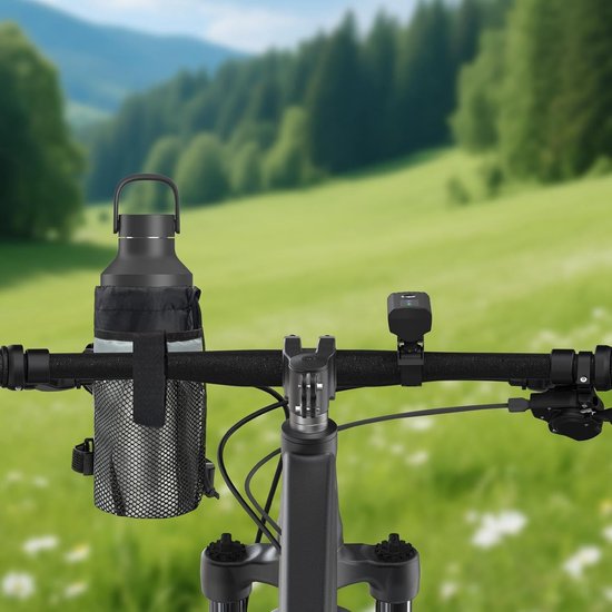 Fiets Bidonhouder - Stuur Fleshouder - Onderweg Drinken - Verstelbaar Geïsoleerd - 26.5 x 18 cm - Grijs — afbeelding 2