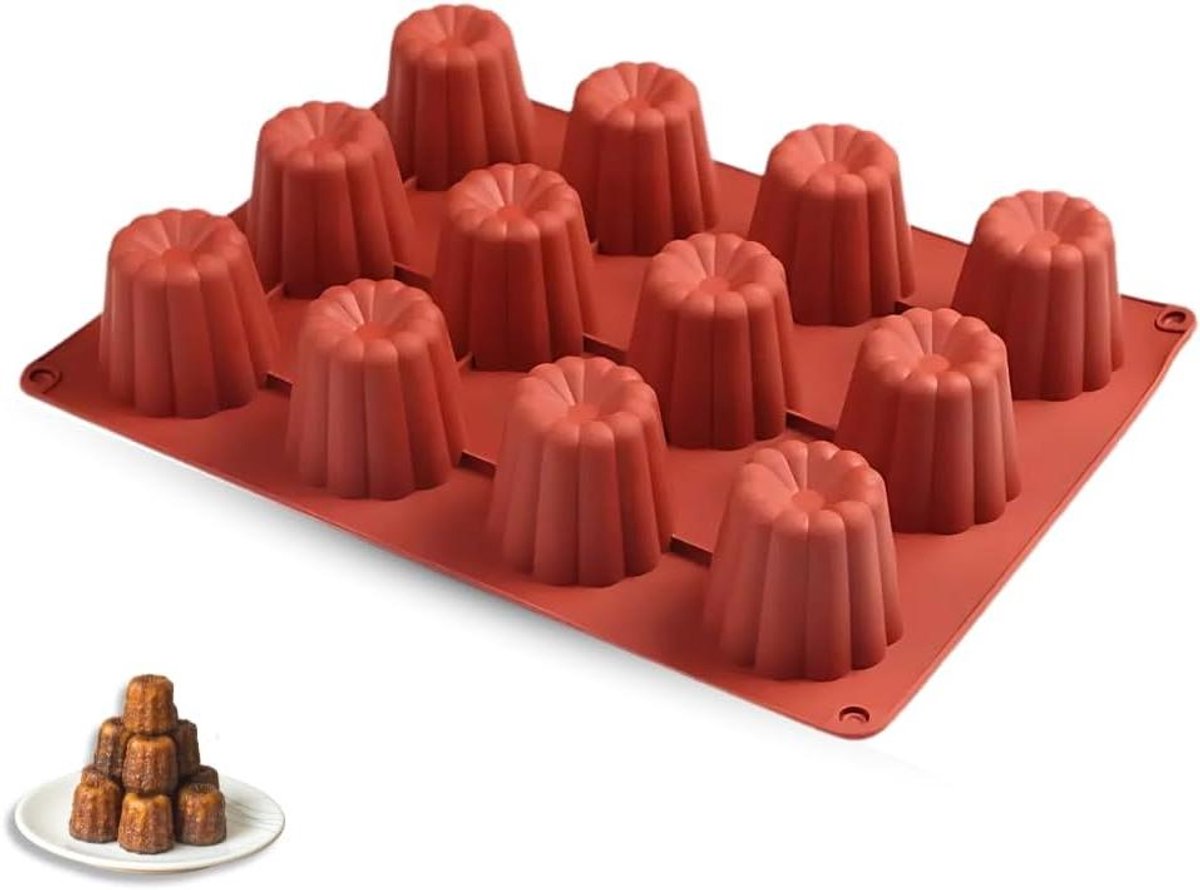 Siliconen Bakvorm - Grote Golfjes - Zelf Gebak Maken - 12 Holtes - 29x21.5cm - Transparant
