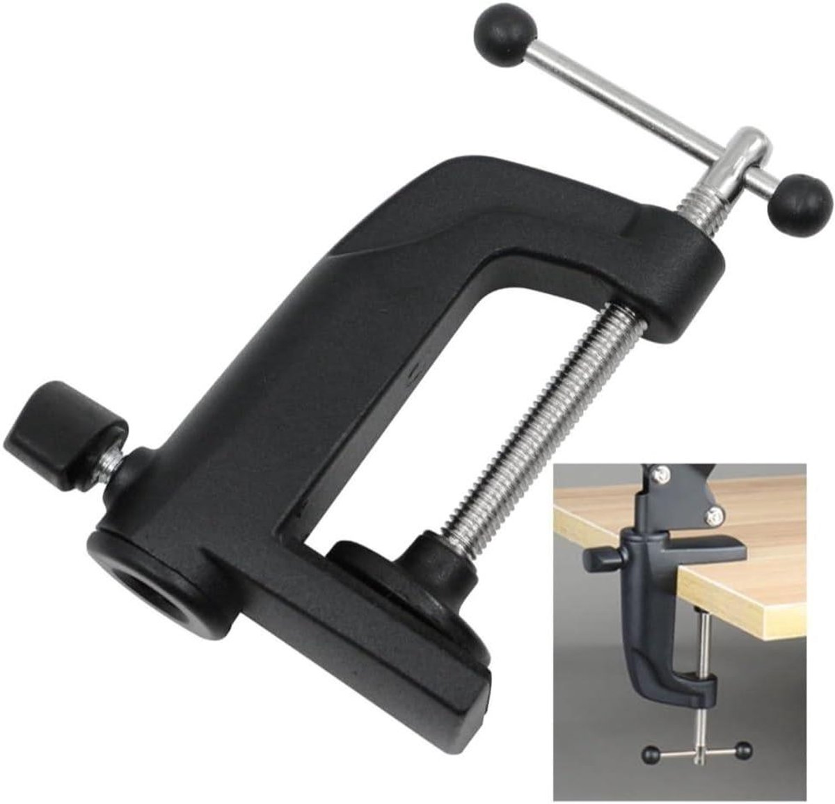 Microfoon tafelhouder - Arm klem - Stabiele opname - Verstelbare schroef - Tot 55 cm - Zwart