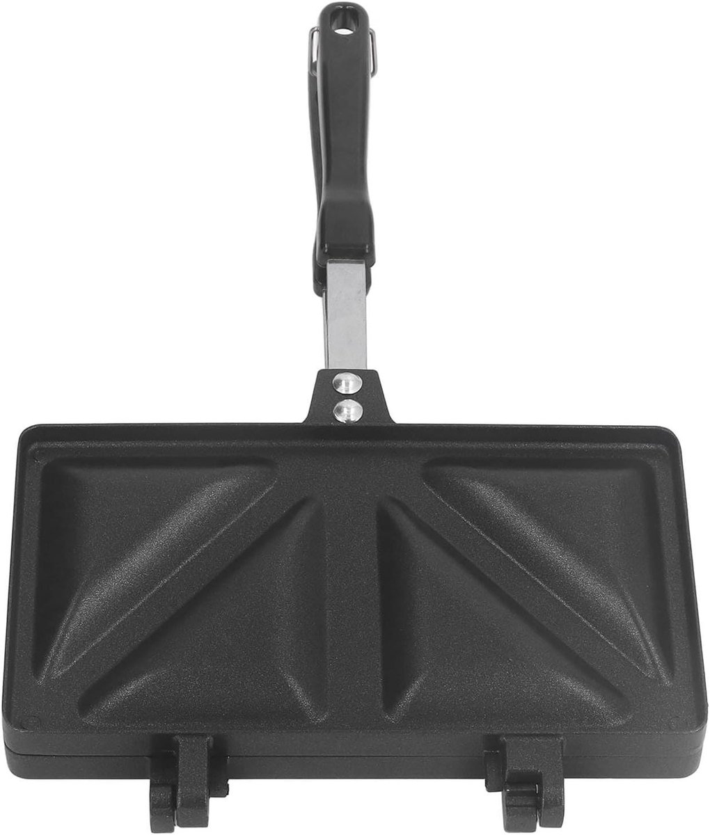 Sandwichpan - Panini maker - Sandwiches maken - Dubbelzijdig verwarmen - 21.7 cm lengte - Zwart