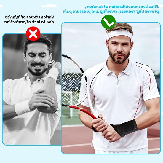Ademend Polsbandage voor Sport en Verstuikingen, Geschikt voor Links en Rechts, Ondersteuning voor Pezen en Gewrichten — afbeelding 4