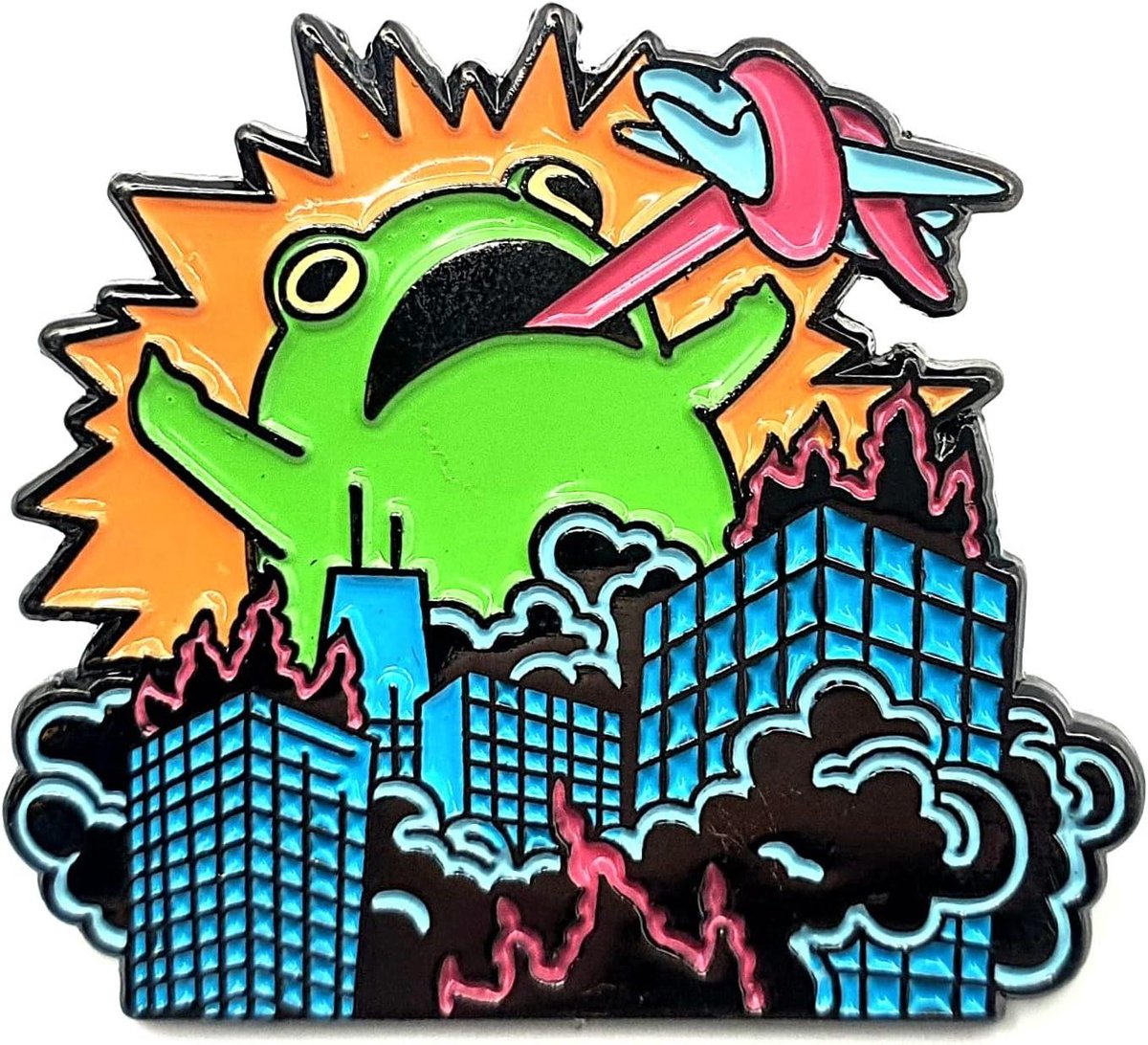 Evil Frog Pin - Enamel Badge - Decoratie Accessoire - Uniek Ontwerp - 6.2 x 3.3 cm - Zwart
