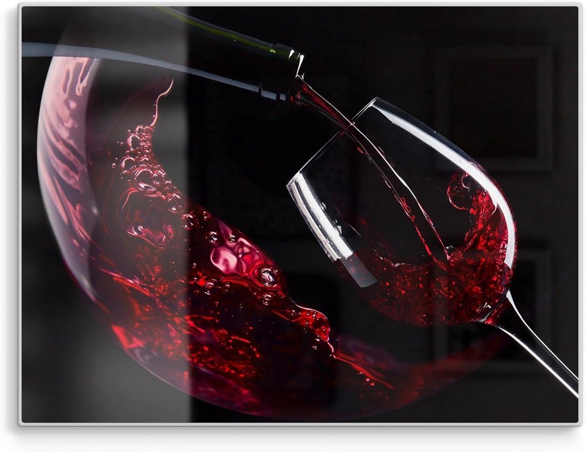Snijplank van glas - Keukenplank Glasplaat - Keukenwerk - 3D Diepte Effect - 40 x 30 cm - Rood