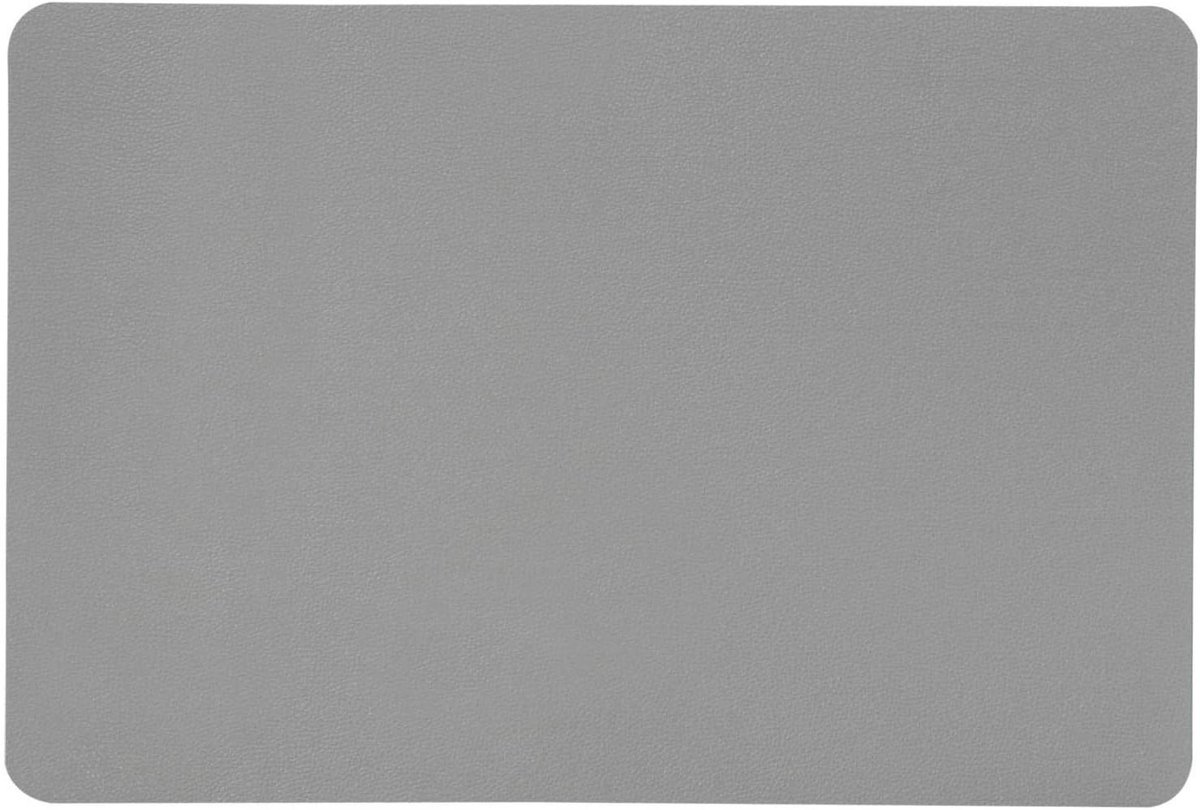 Placemat Lederlook - Tafelonderlegger - Tafel Beschermen - Antislip Onderkant - 44x29 cm - Grijs