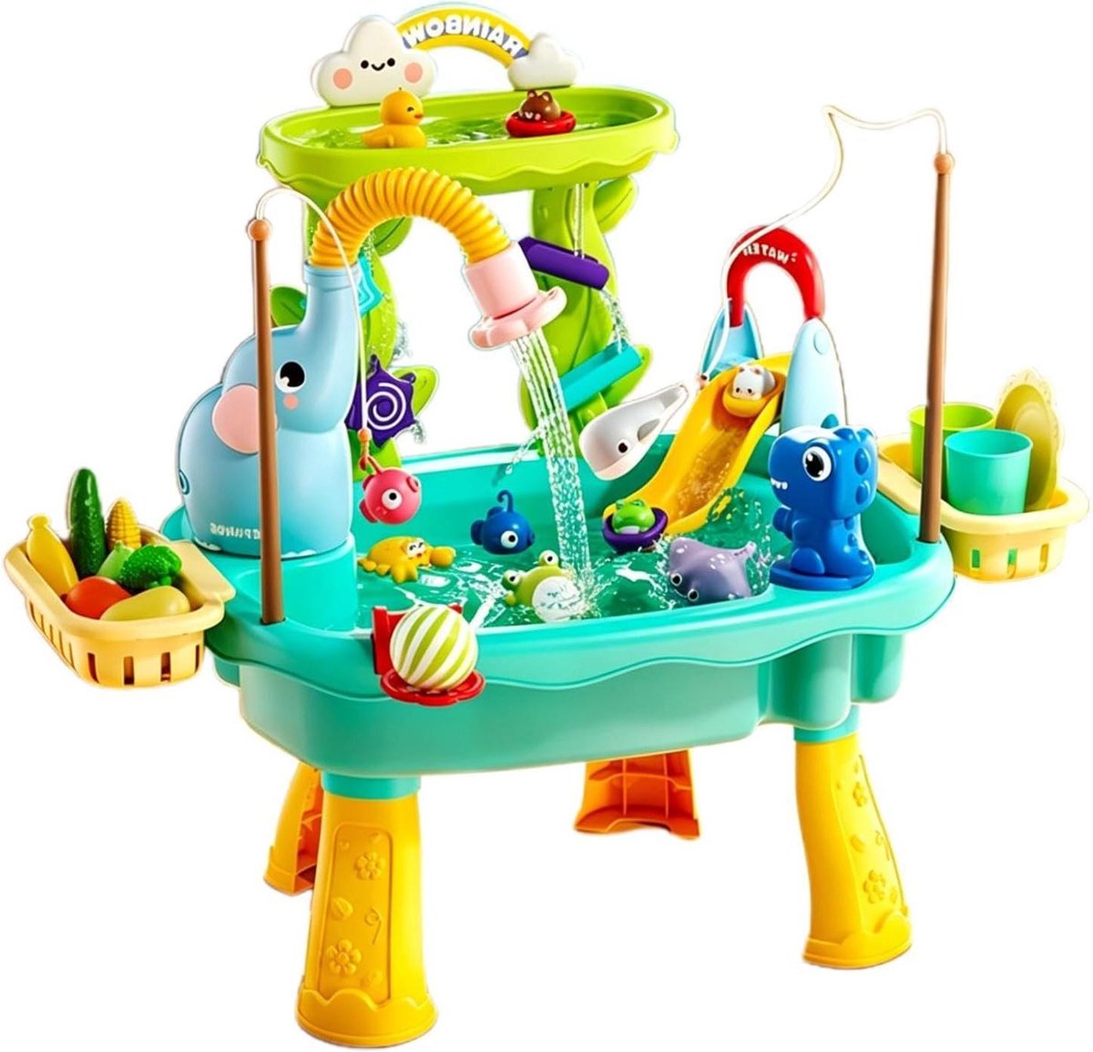 Watertafel Kinderen - Buitenspeelgoed Water - Zomerpret Stimuleren - Automatische Waterpomp - 60 x 43 x 48 cm - Groen