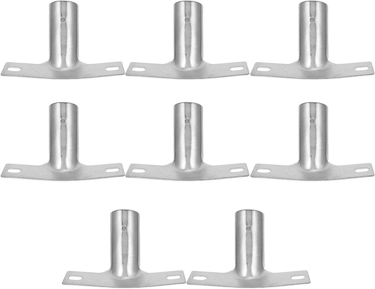 Bezemsteel Adapters - Steel Connectoren - Reinigingsapparatuur Organiseren - Universele Compatibiliteit - 10.5 x 7.5 cm - Zilver