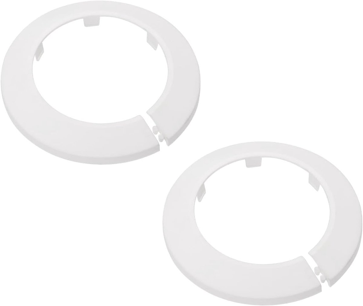 Buisafdekking Set - Pijpkragen - Sanitair Afwerken - Klik Systeem - 2 Stuks 110mm - Wit