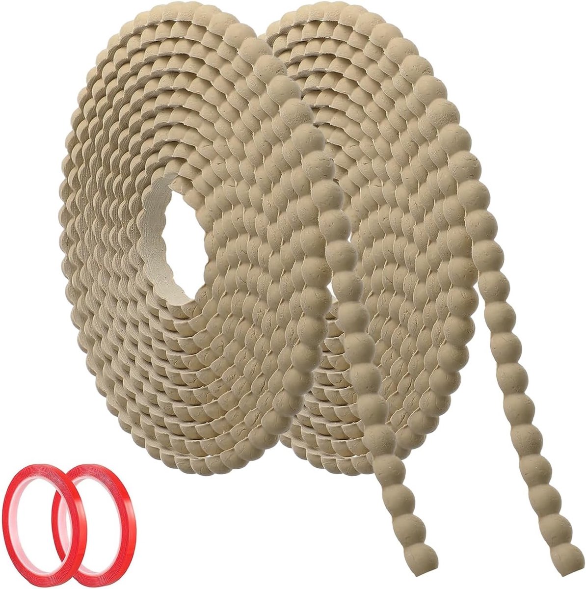 Decoratieve Zelfklevende Houtlook Moulding (6m x 8mm), Flexibele PVC Wandafwerking met 3D Houten Rand, Perfect voor Muren, Spiegelkaders en Plafonds