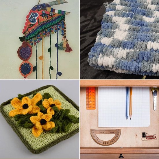 Draagbare Mesh Mat voor Creatieve Projecten met Haken en Houten Handvat - Ideaal voor Borduren en Handwerken (150x100cm) van Merkloos — afbeelding 4