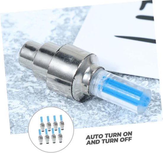 Fiets Ventiel Lampen - Fietsband Verlichting - Veilig Fietsen - Automatische Functie - 63 cm - Blauw — afbeelding 4