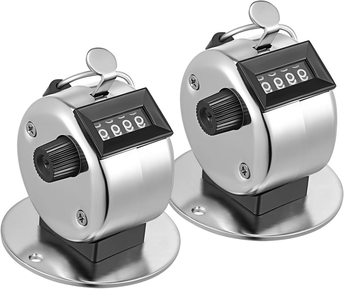 Handmatige Telknop - Mechanische Teller Clicker - Nauwkeurig Tellen - Met Ophangring - 7 cm - Zilver