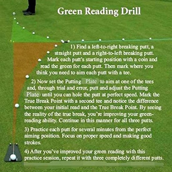 Golf Putting Trainer - Putting Hulpmiddel - Golfvaardigheid Verbeteren - Controleert Uitlijning - 221 x 130 mm - Zwart van GOLF — afbeelding 2