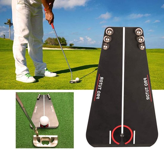 Golf Putting Trainer - Putting Hulpmiddel - Golfvaardigheid Verbeteren - Controleert Uitlijning - 221 x 130 mm - Zwart van GOLF — afbeelding 4