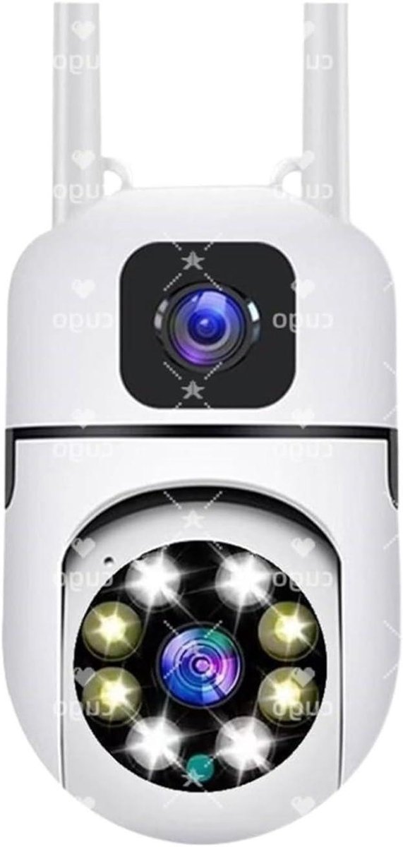 Beveiligingscamera - Wifi Camera - Huis Bewaken - Dubbele Lens PTZ - 8MP HD - Wit