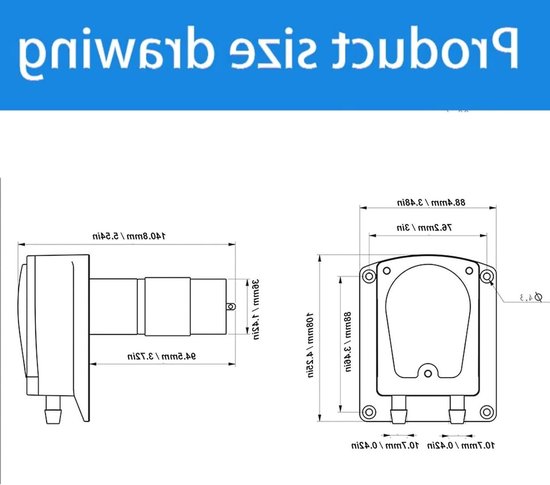 Peristaltische Pomp DC12V met Hoge Doorstroom van 1500Ml/min, Voedselveilige BPT Slang, Stil DC Tandwielmotor voor Afwasmachines, Inktprinten en Autowassen — afbeelding 3