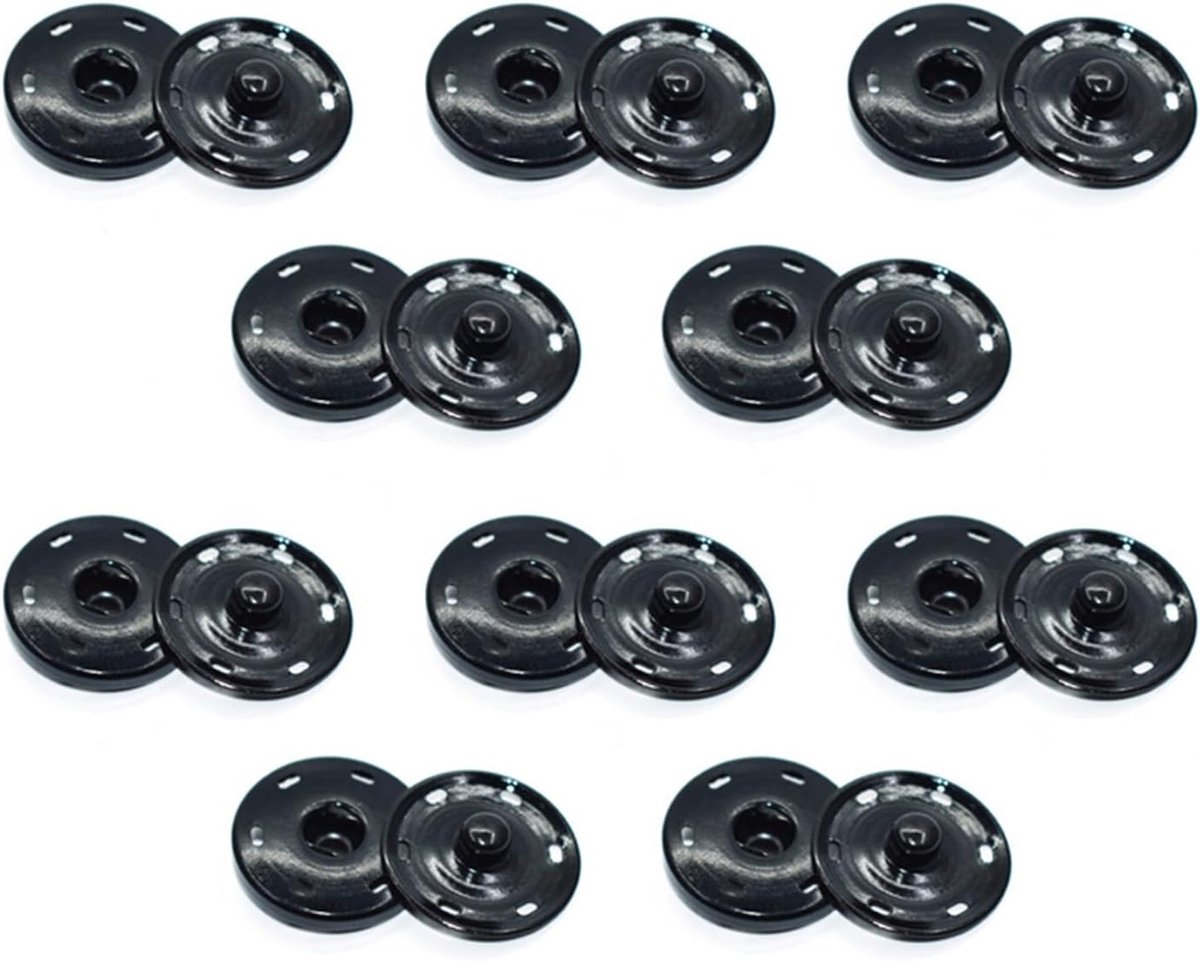 10 Sets RVS Drukknopen voor Kleding en Handwerk - Ideaal voor Naai-projecten (25mm)