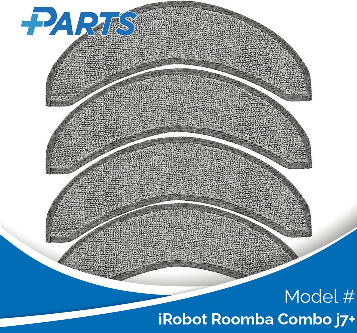 iRobot Roomba Combo j7+ Dweilpads (4 Stuks, Plus.Parts® alternatief voor 4785886)