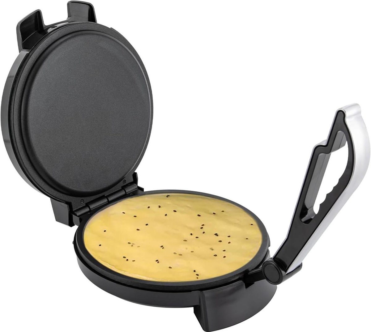 Elektrische Pannenkoekenmaker - Crêpesmaker Roti - Snel Ontbijt Maken - Dubbelzijdige Verwarming - 26 cm - Zwart