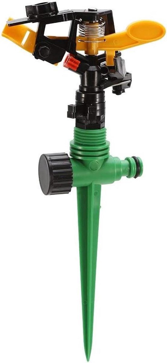 Gazonsproeier - Watersproeier Irrigatie - Tuin Besproeien - 360 Graden Draaibaar - 26-12.5 m - Zwart Geel