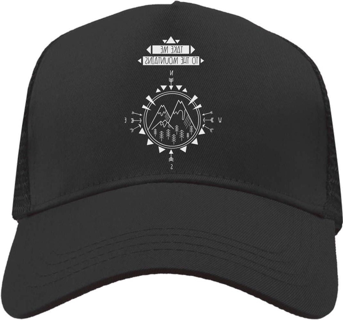 Trucker Cap - Snapback Hoed - Outdoor Activiteiten - Mesh Back - Eén Maat - Zwart