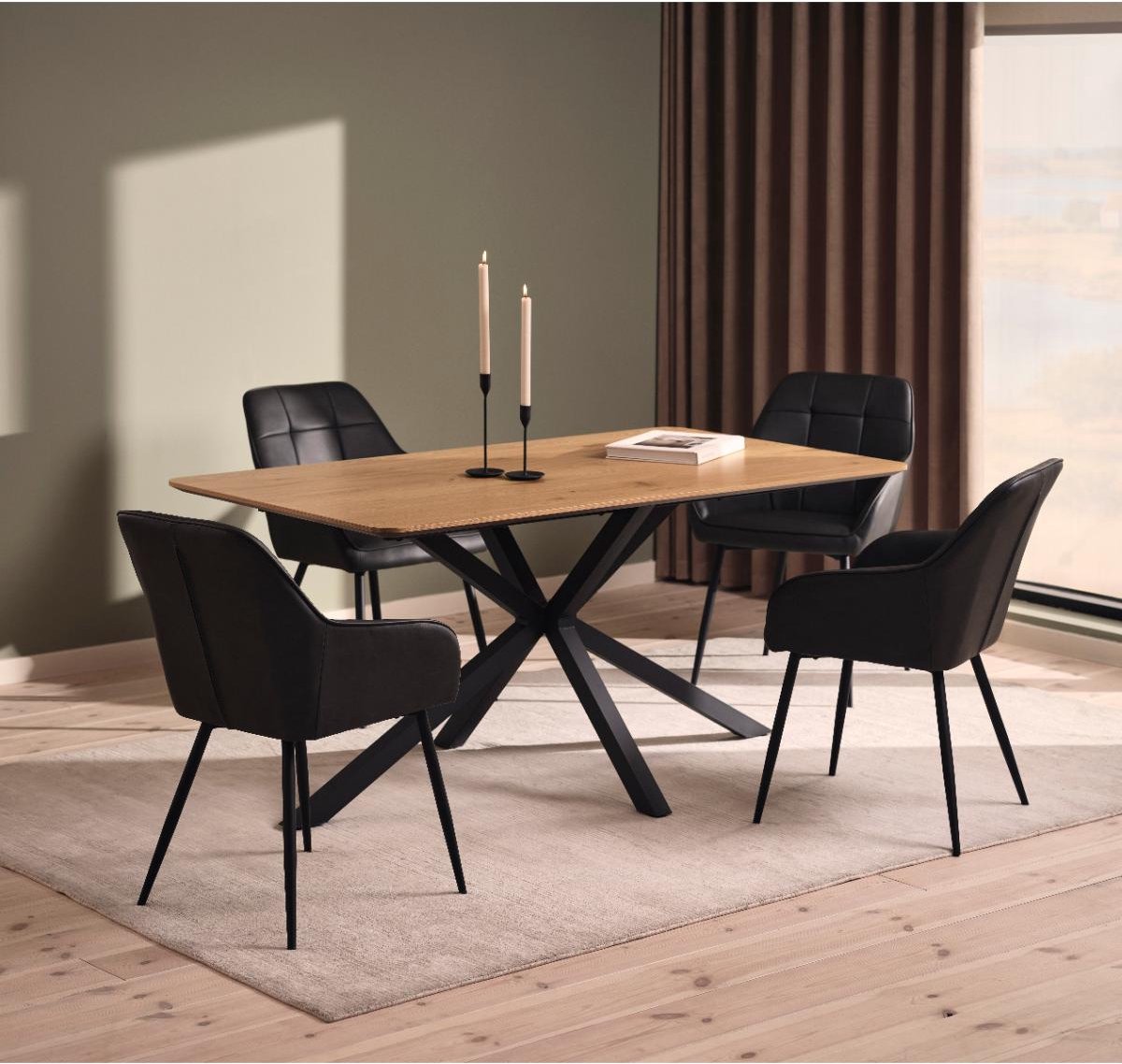 Nordic Home Lenard eettafel spinpoot 90x160 cm - naturel